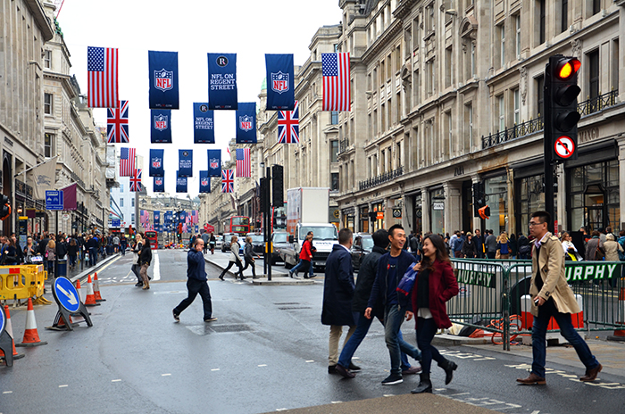 Die vielbesuchte Regent Street im Stadtzentrum von London