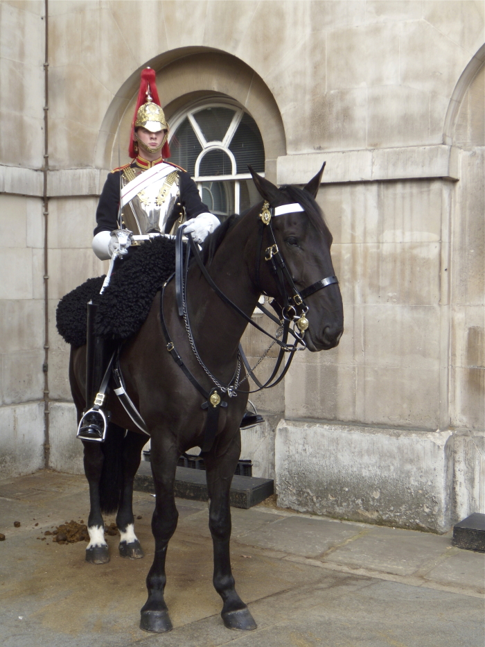 Eine berittene Garde des englischen Königshauses in London