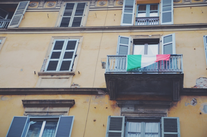 Ein Balkon in Turin