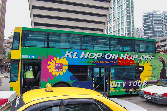 A typical Hop-on hop-off tourist bus in Kuala Lumpur