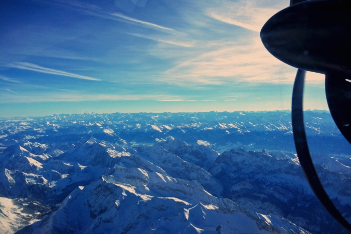 Die Alpen in der Nähe des Innsbruck Airport