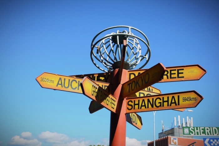 A signpost in Cairns is one of the reasons to visit Australia