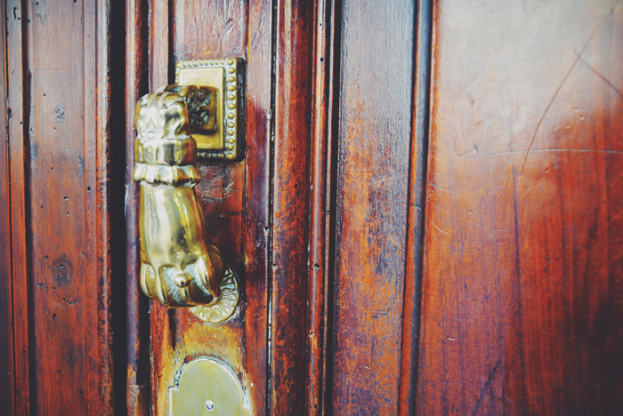 A closeup of a door 