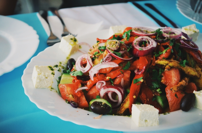 A typical salad in Bulgaria