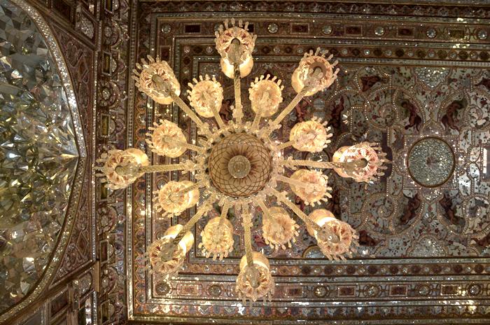 A impressive golden luster in the Golestan Palace in Tehran