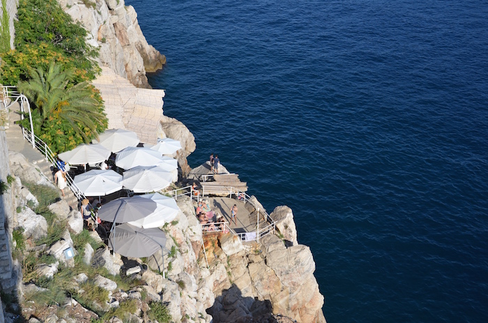 A rock cafe bar as seen from the Walls of Dubrovnik