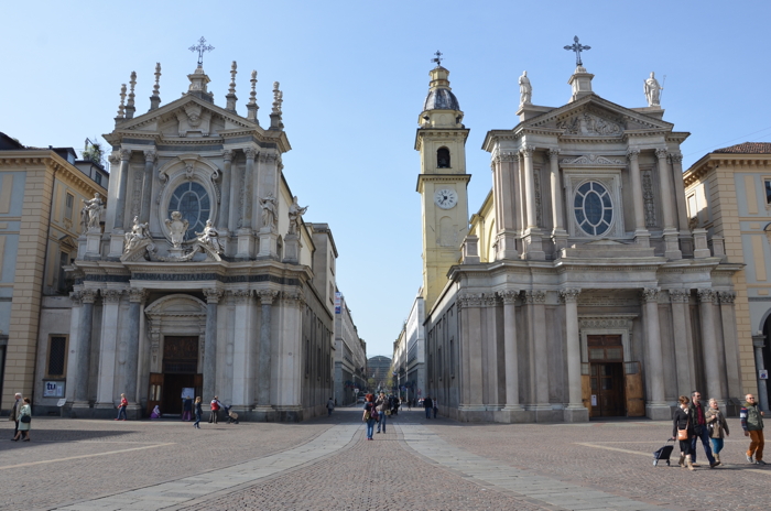 Churches in anekdotique Turin in Italy