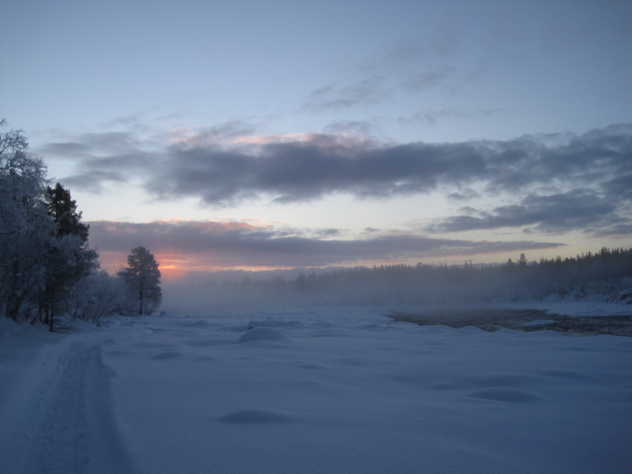 Winter wonderland and the Northern Lights at Kiruna in Sweden 
