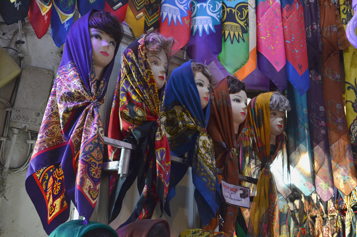 Woman in Iran: Woman in Iran: Colourful Hijabs at the bazaar