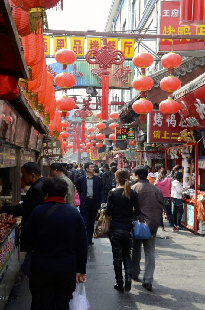 Wangfujing Market in Peking in China